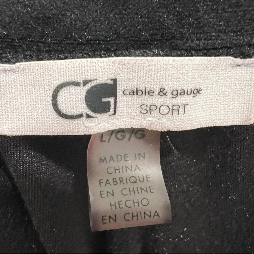 Cable & Gauge black velour pants Size large Athleisure comfort soft banded ankle - Picture 3 of 5